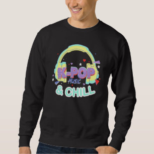 Korea Pop Music Symbol Chill Tonåring Girls Merch Lång Ärmad Tröja