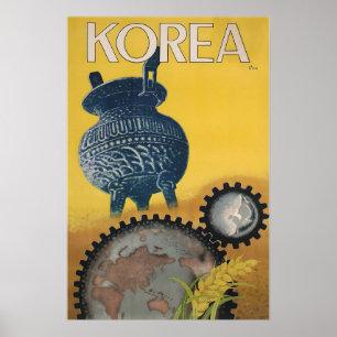 Korea Resoraffisch Seoul Konst Koreansk Tryck