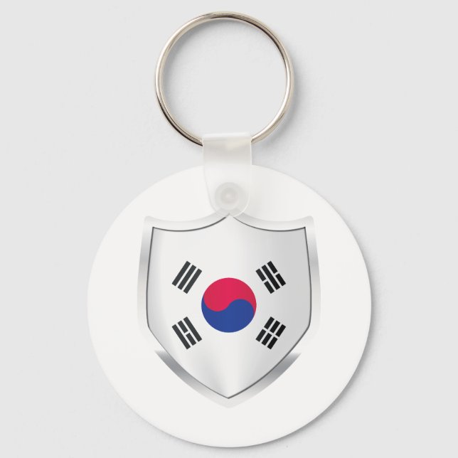 Korea Silver Shield Flagga Nyckelring (Framsida)