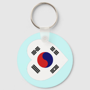 Korea (söder) flaggahjärta nyckelring