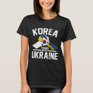 Korea Står Med Ukraina Ukrainsk Koreansk Flagga Te T Shirt