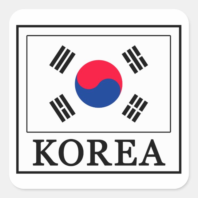 Korea Sticker Fyrkantigt Klistermärke (Framsida)