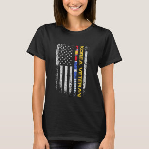 Korea Veteran Flag T-Shirt Vintage Patriotisk Vete