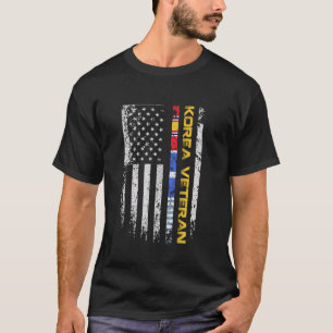 Korea Veteran Flagga T-Shirt Vintage Patriotic Vet