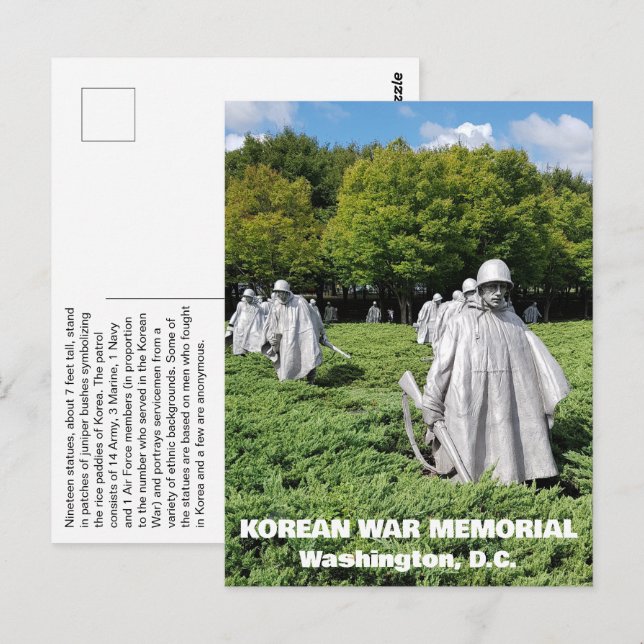 Koreakrigets Veteranmonument Fakta Vykort (Fram/baksida)