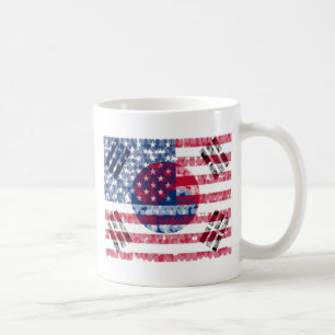 Korean-Amerikan flaggamugg Kaffemugg