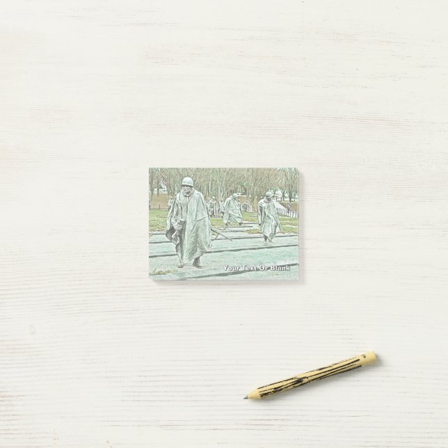 Korean War Veterans Memorial Post-it Block (On Desk)