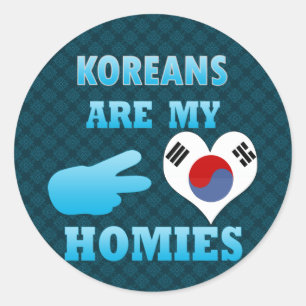 Koreaner är mina Homies Runt Klistermärke