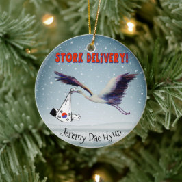 Koreansk adoption - Stork Delivery Julgransprydnad Keramik