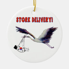 Koreansk adoption - Stork Delivery Julgransprydnad Keramik
