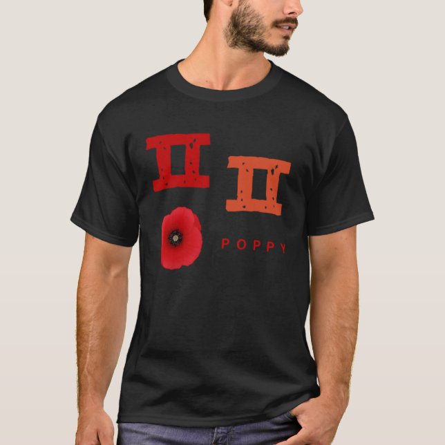 Koreansk alfabet Hangul Consonant Poppy T Shirt (Framsida)