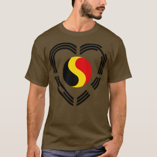 Koreansk belgisk Multinational Patriot Flagga Hear T Shirt