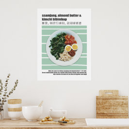 Koreansk Bibimbap-recept Modern mat Poster