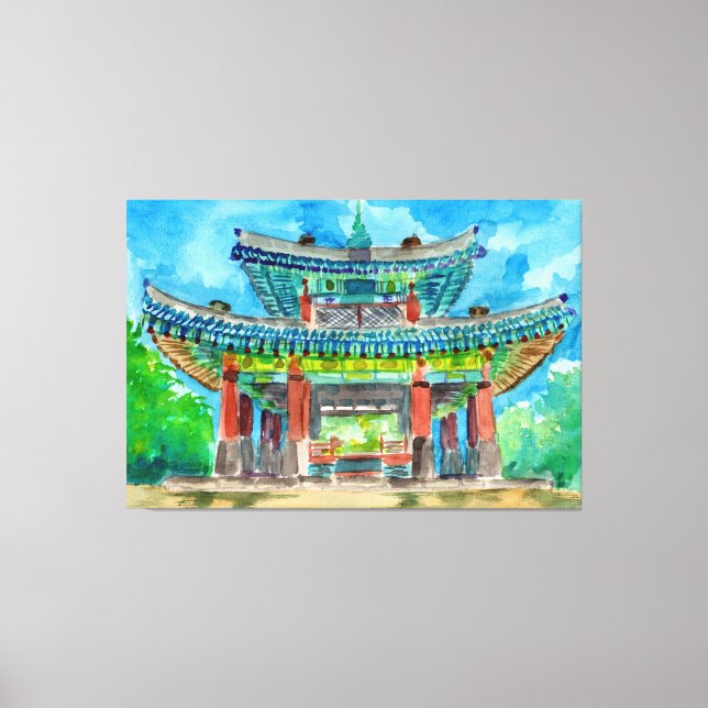 Koreansk buddhist Shrine Canvastryck (Framsida)