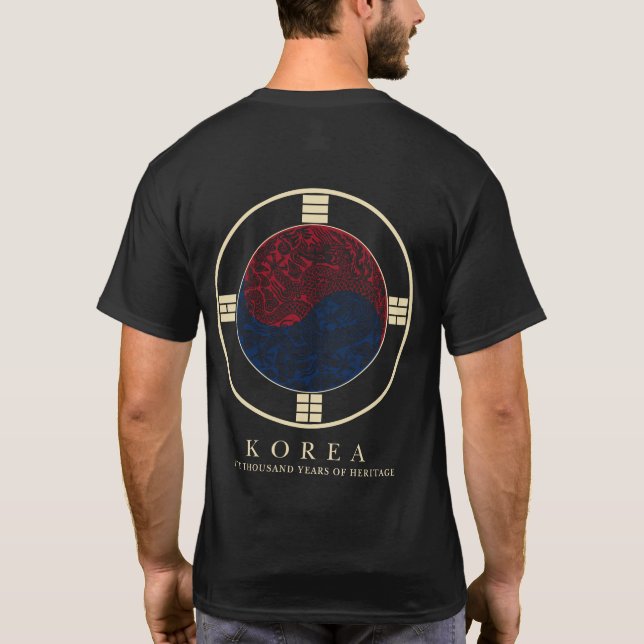 Koreansk drak Taegeuk-symbol T Shirt (Baksida)
