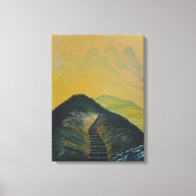 Koreansk Dream Gult Mountain Abstrakt Staircase
