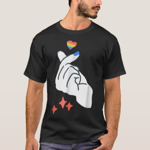 Koreansk Finger Heart Gay HGBTQ Kpop Kdrama Kärle T Shirt