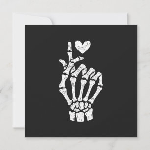 Koreansk Finger Heart Skeleton Hand Kort