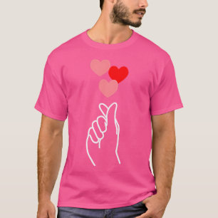 Koreansk fingerhjärta hand jag älskar dig Kpop K-d T Shirt