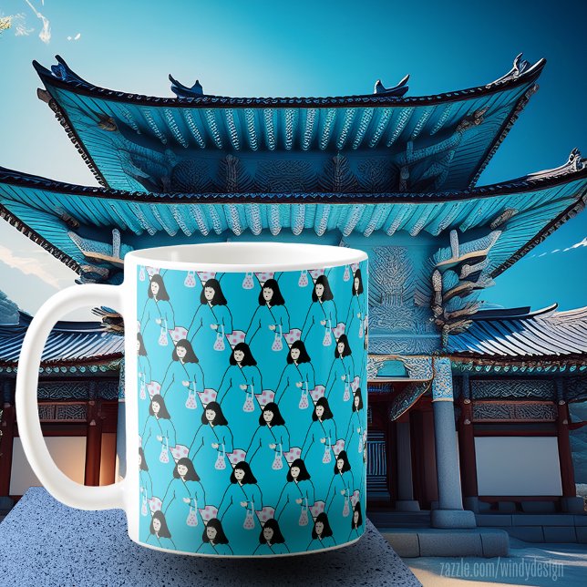 Koreansk flicka i Hanbok Kaffemugg (Skapare uppladdad)