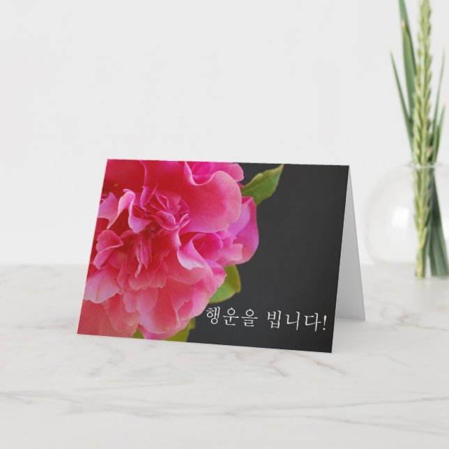 Koreansk födelsedagdagcamellia kort (Framsida)