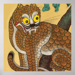 Koreansk ful tigerminhwa poster