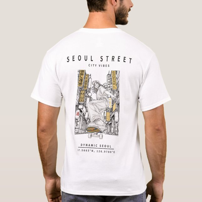 Koreansk gatumat grafik  t shirt (Baksida)