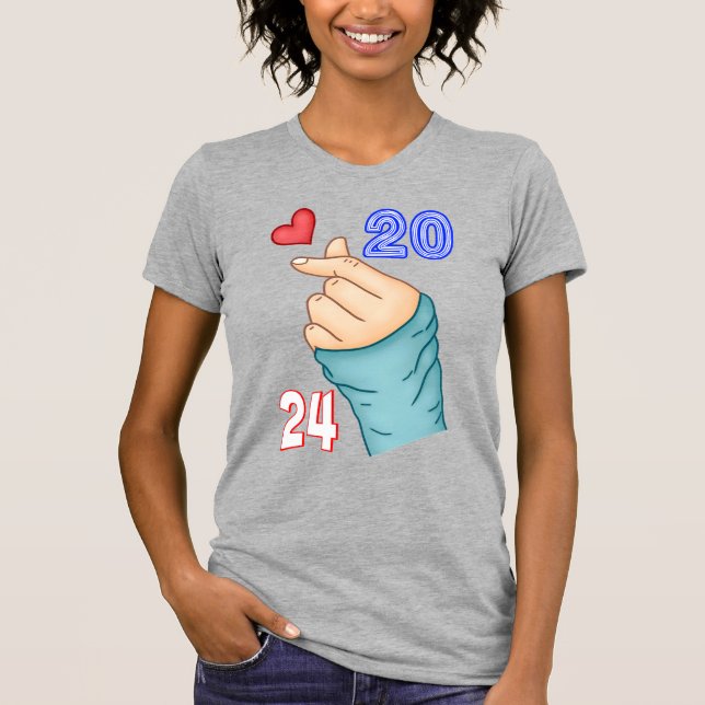 Koreansk hjärta 2024 t shirt (Framsida)