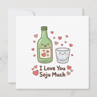 Koreansk Jag älskar dig så mycket Soju Söt  Kort