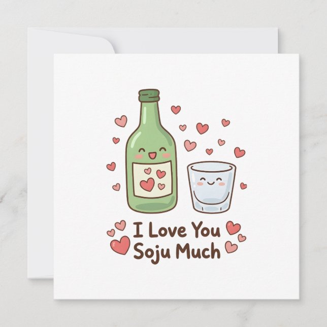 Koreansk Jag älskar dig så mycket Soju Söt  Kort (Framsida)