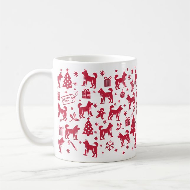 Koreansk Jindo-juldesign Kaffemugg (Vänster)