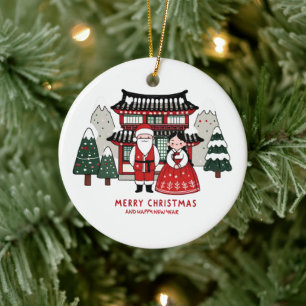 Koreansk jul och Gott nytt år Julgransprydnad Keramik
