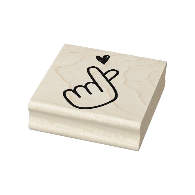 Koreansk K-pop Hand Heart Blue Red Stämpel (Stämpel)