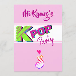 Koreansk K-pop Hand Heart Party Inbjudningar