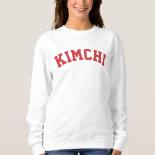 Koreansk känd maträtt Kimchi Röd färg text sweat T Shirt