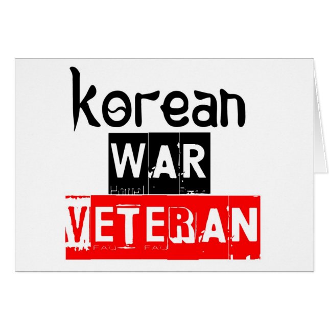 koreansk krigveteran hälsningskort (Framsidan Horizontal)