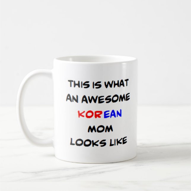 koreansk mamma, fantastisk kaffemugg (Vänster)
