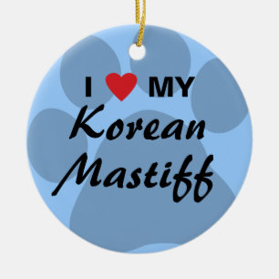 Koreansk MastiffMonogram Julgransprydnad Keramik