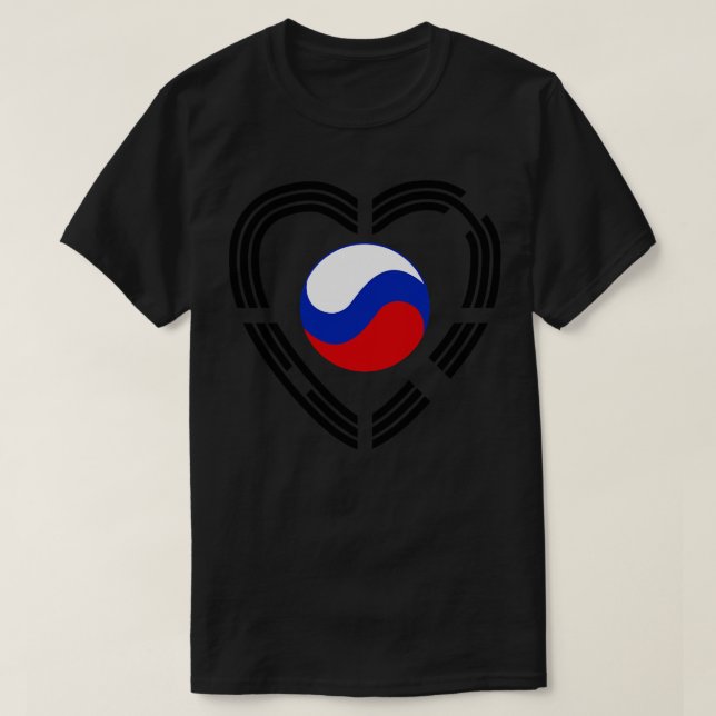 Koreansk multinationalpatriot Flagga Heart T Shirt (Design framsida)