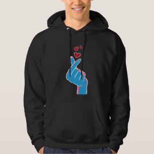 Koreansk musik Finger Heart Kpop Seoul Hallyu Hoodie