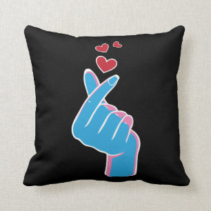Koreansk musik Finger Heart Kpop Seoul Hallyu Kudde