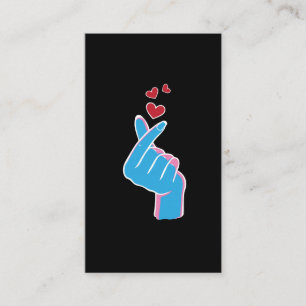 Koreansk musik Finger Heart Kpop Seoul Hallyu Visitkort