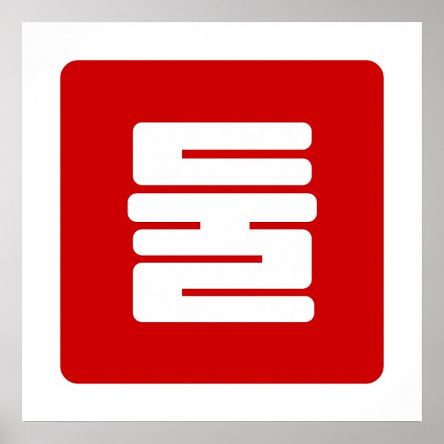 Koreansk nummer 2 Två 둘 【Dul】 Hangul Poster (Framsidan)