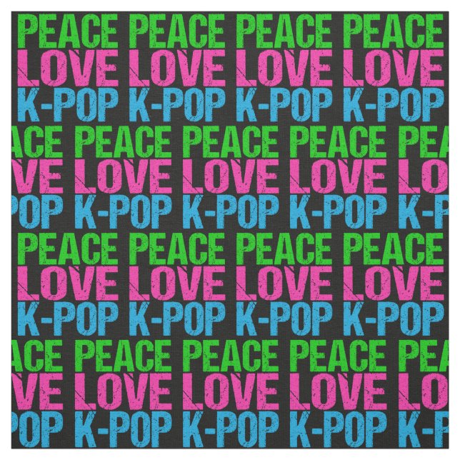 Koreansk pop Music Peace Kärlek K-Pop Tyg (Provkarta)