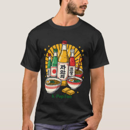 Koreansk Populärkulturell Brösttryck T Shirt