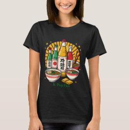 Koreansk Populärkulturell Brösttryck T Shirt
