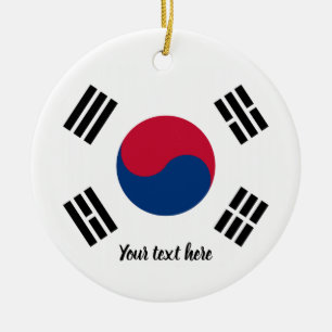 Koreansk prydnad för flaggajulgranfoto julgransprydnad keramik