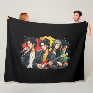 Koreansk Reggae Band Gitarr Grafik Fleecefilt
