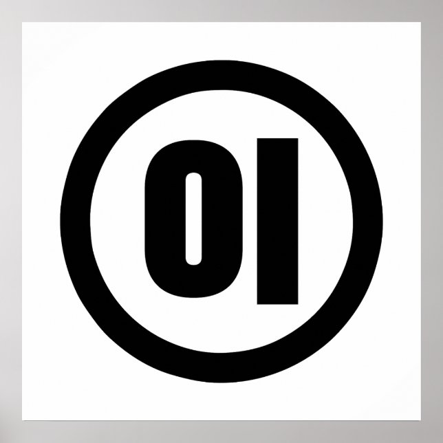 Koreansk Sino Nummer 2 Två 이 【I】 Hangul Poster (Framsidan)