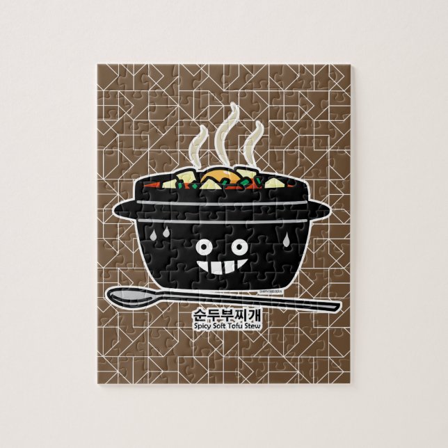 Koreansk Spicy soft Tofu Stew soppa Sundubu jigae Pussel (Vertikal)